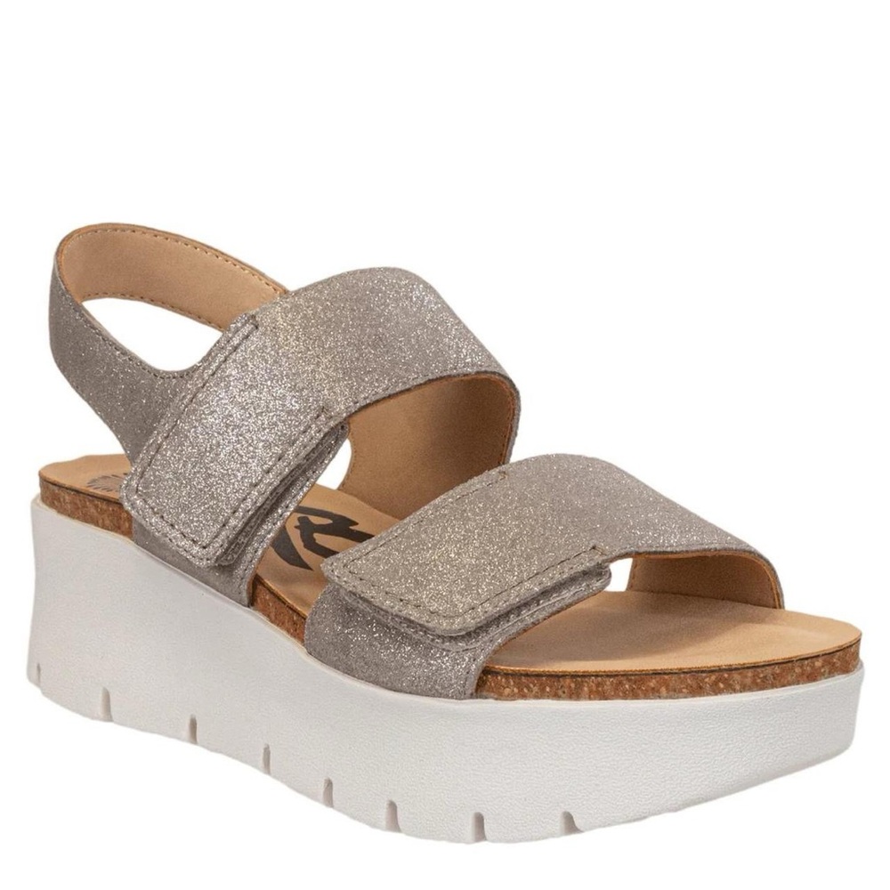 MONTANE IN SILVER PLATFORM SANDALS